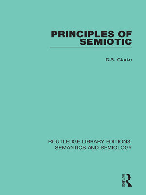 cover image of Principles of Semiotic